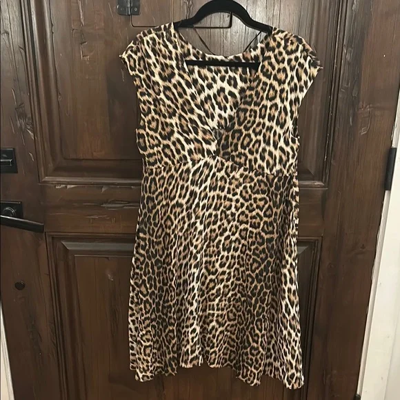 Leopard Print Women's Dress - Picture 3 of 6